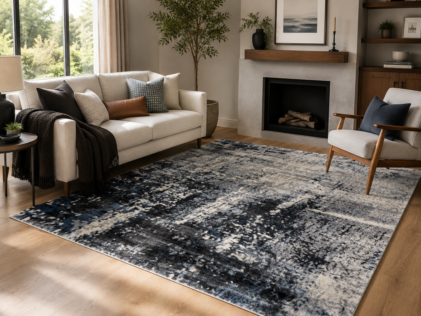 Crete Midnight Wash blue Rug