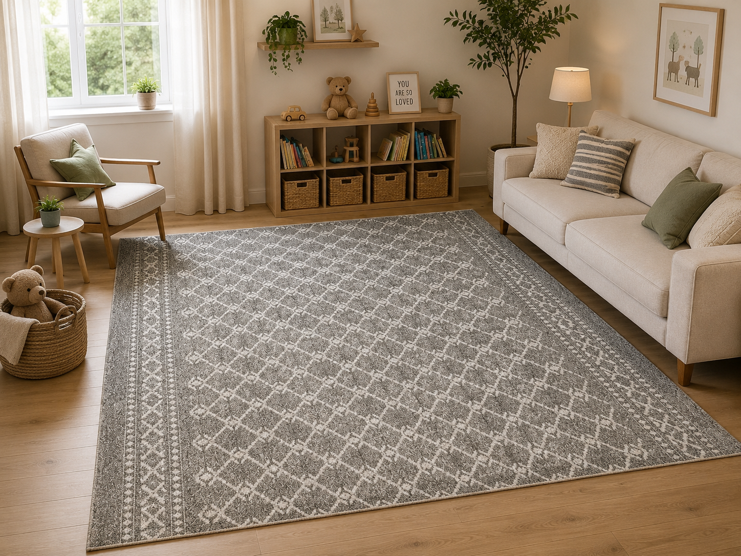 Cozy Moroccan Lattice Machine Washable Rug 200×300cm