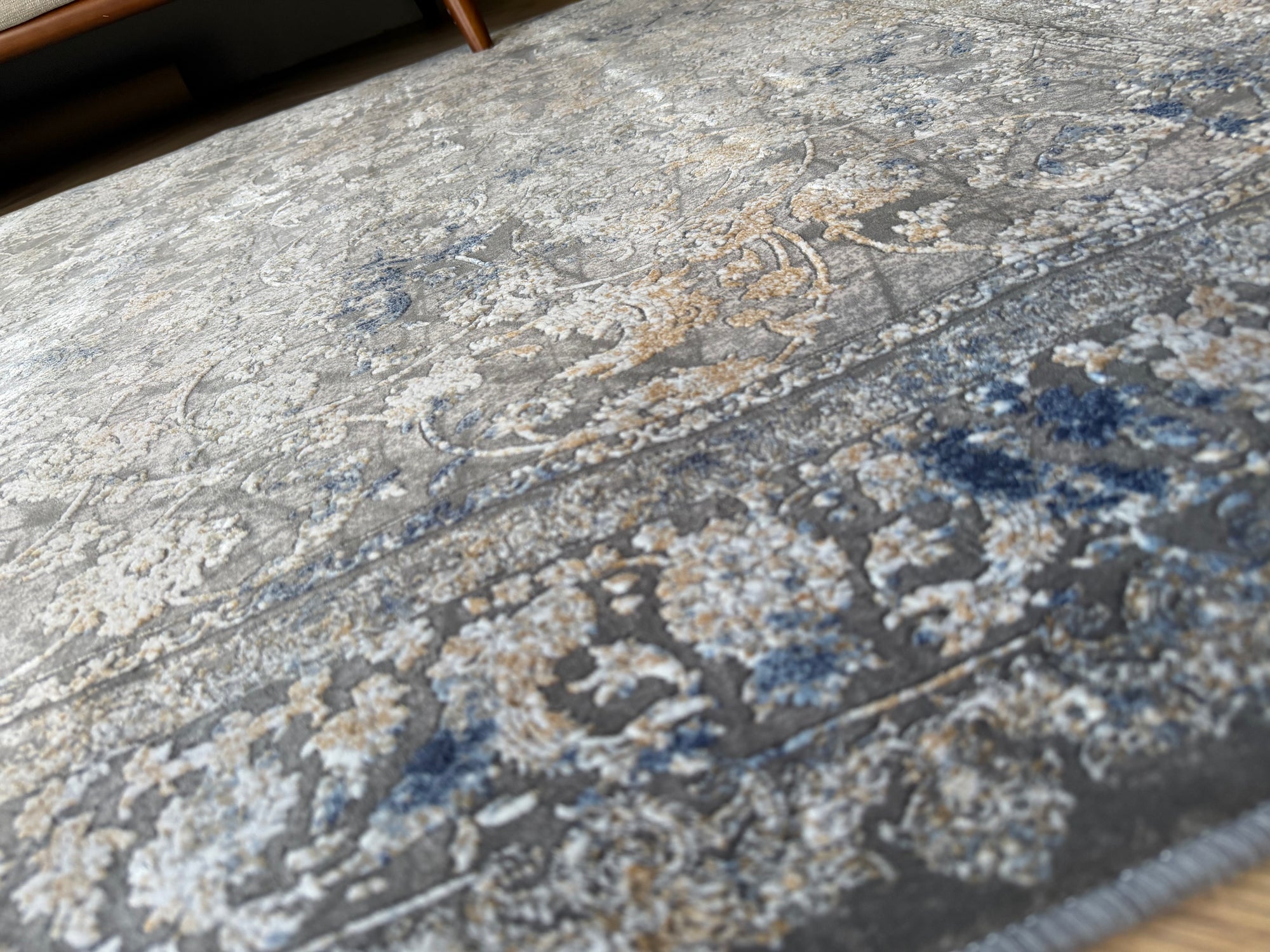 Sahara Vintage Persian Rug Grey Blue