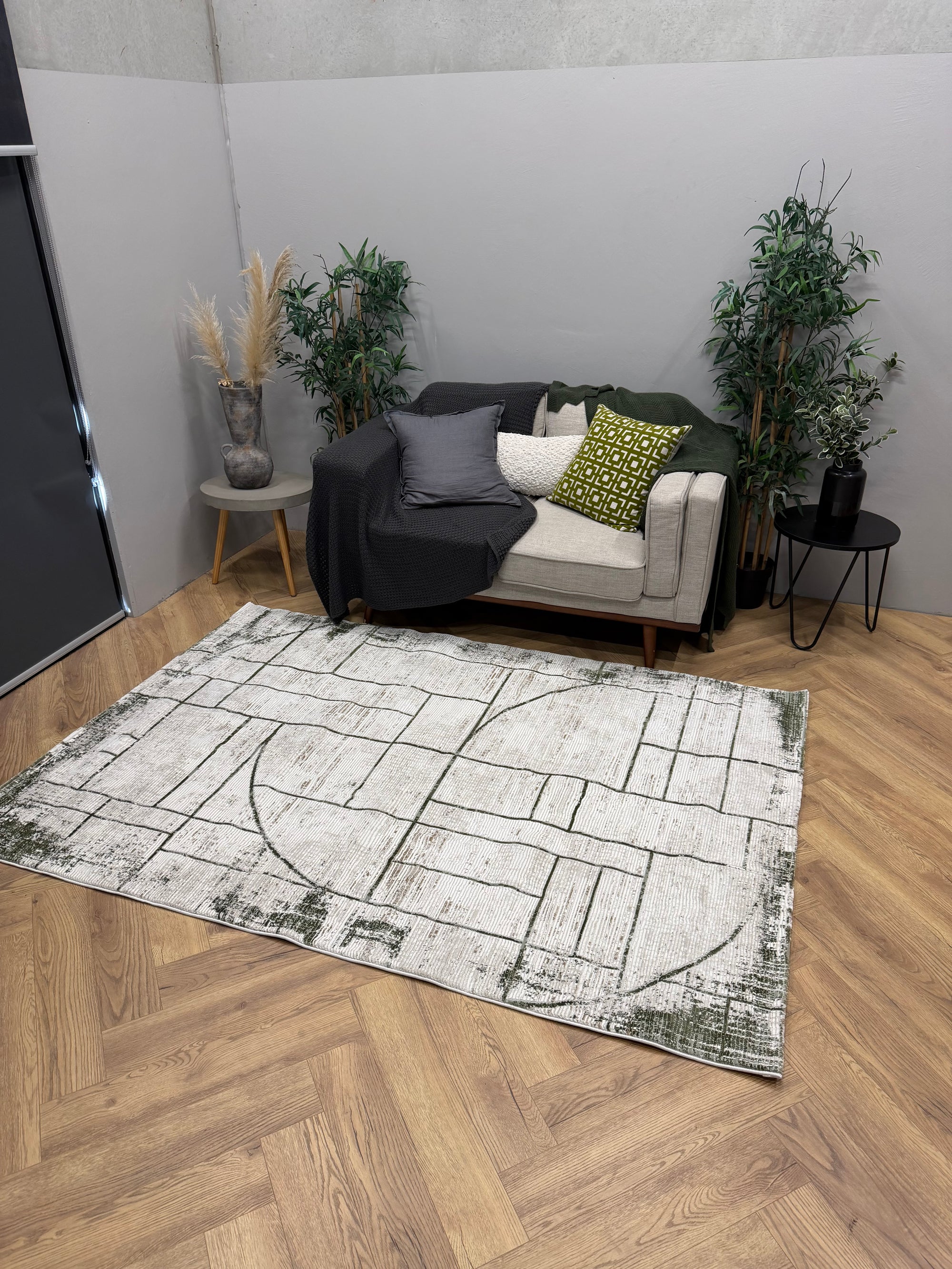 Betty Ivory Sage Mosaic Rug