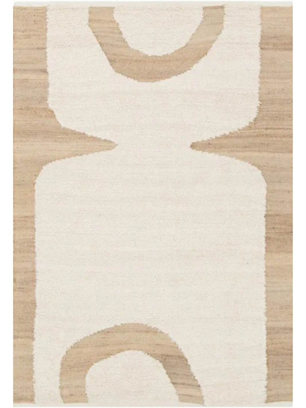 Isla Natural Ivory Rounded Geometric Wool Rug
