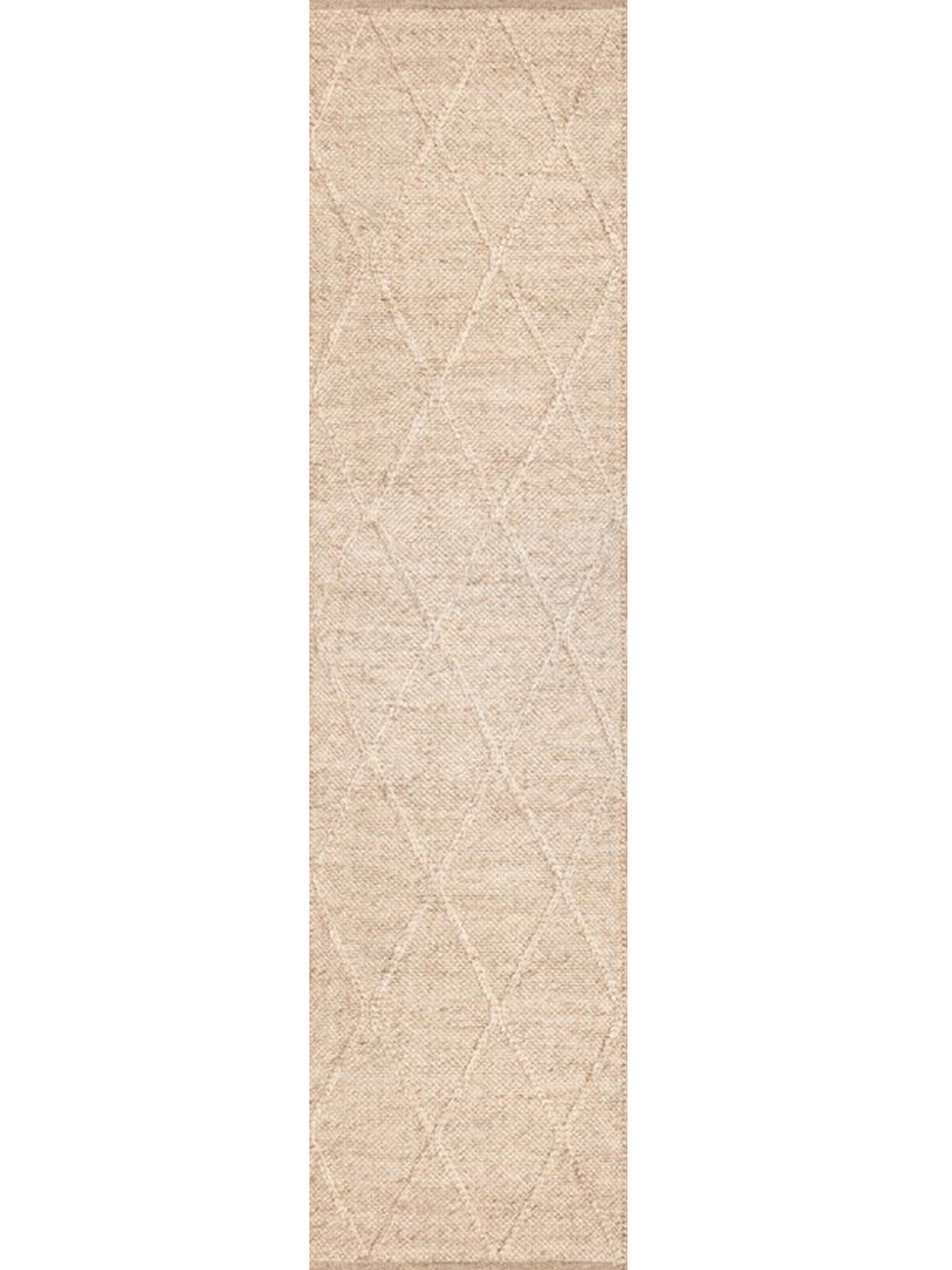 Darcy Diamond Beige Felted Wool Hallway Runner Rug