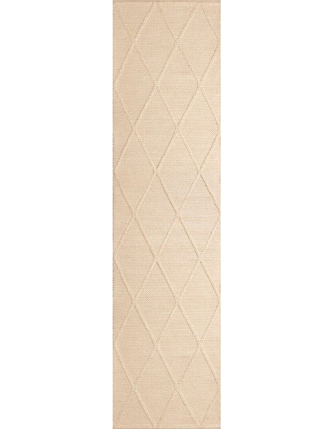 Darcy Diamond Cream Felted Wool Hallway Runner Rug