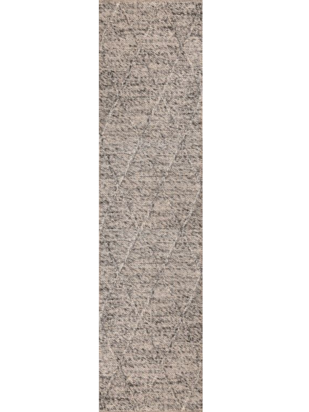 Darcy Diamond Grey Felted Wool Hallway Runner Rug