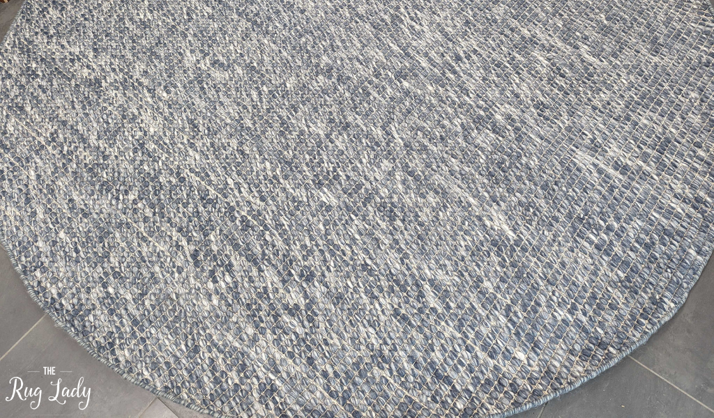 Darcy Blue Grey Felted Wool Round Rug