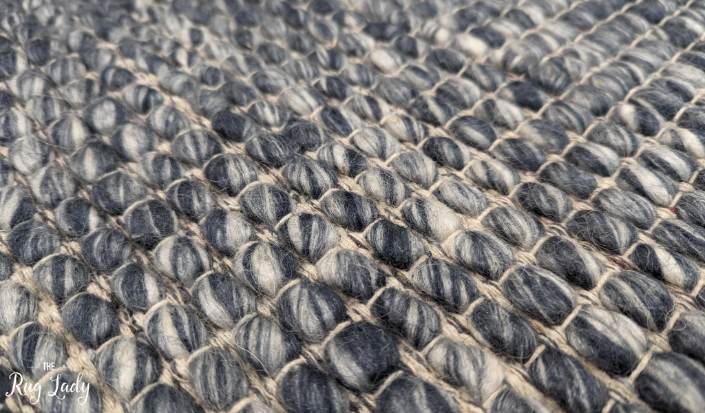 Darcy Blue Grey Felted Wool Round Rug