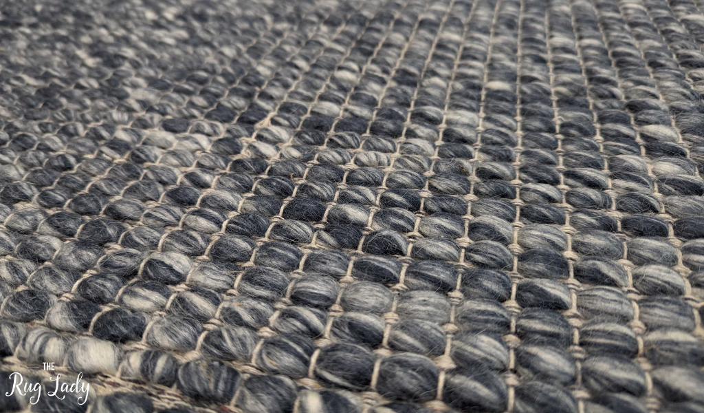 Darcy Blue Grey Felted Wool Round Rug