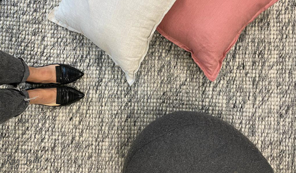 Darcy Grey Felted Wool Round Rug