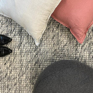 Darcy Grey Felted Wool Round Rug