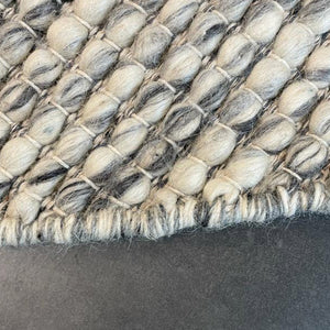 Darcy Grey Felted Wool Round Rug