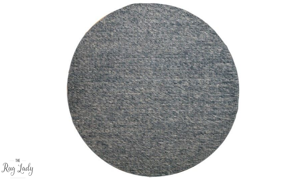 Darcy Blue Grey Felted Wool Round Rug
