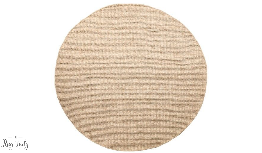 Darcy Beige Felted Wool Round Rug