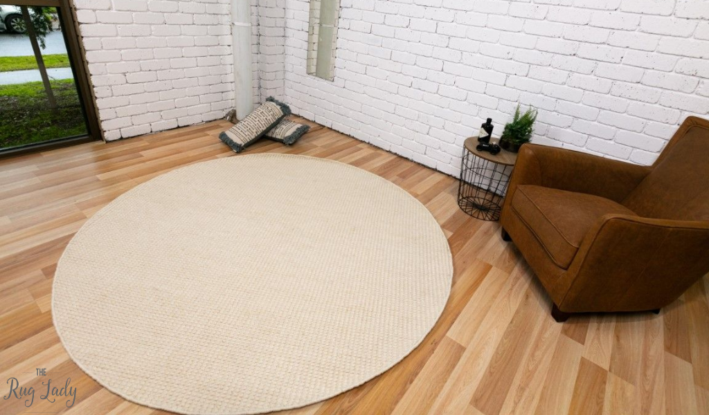 Darcy Cream Felted Wool Round Rug
