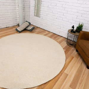 Darcy Cream Felted Wool Round Rug