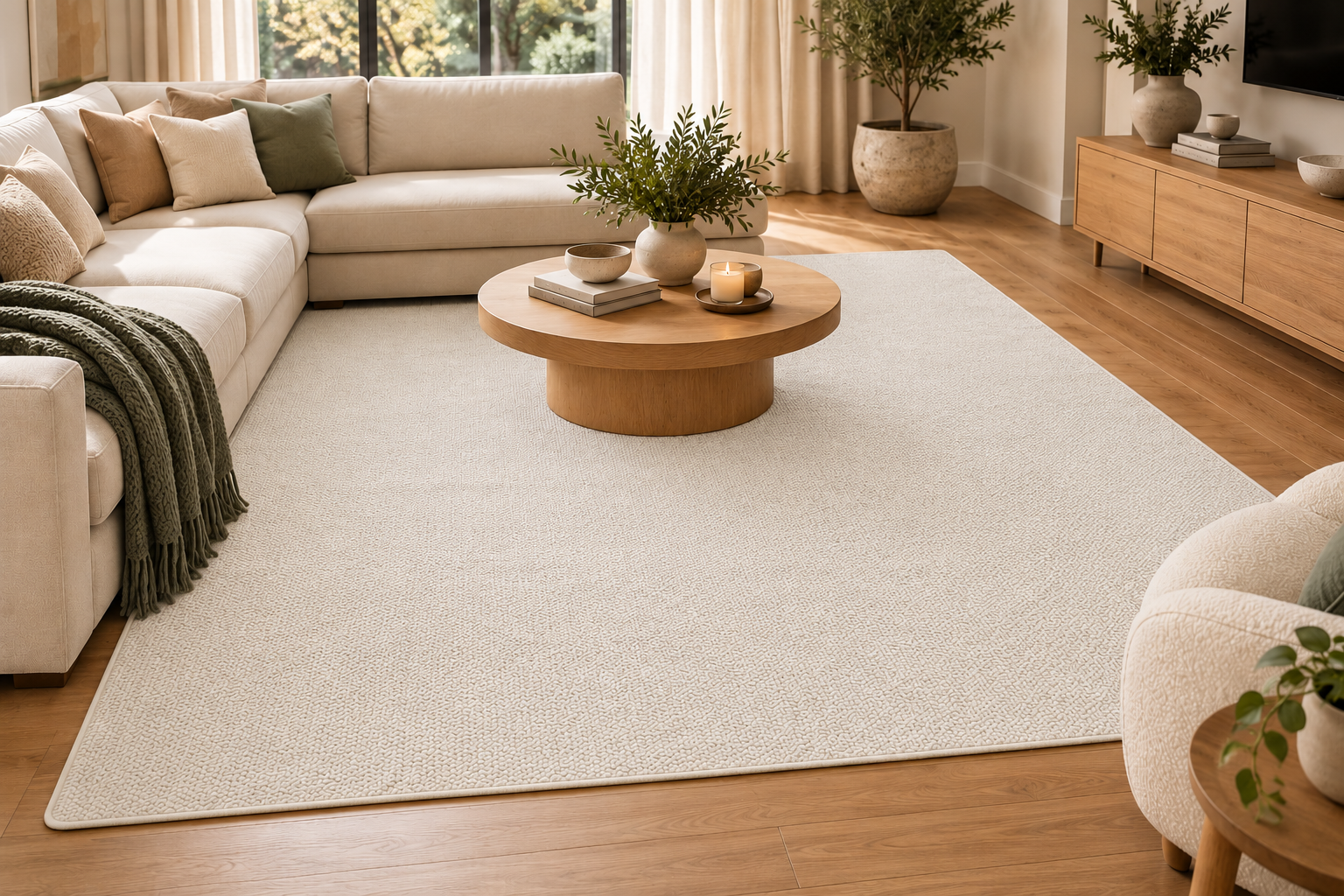 Vela Ivory Textured Modern Rug