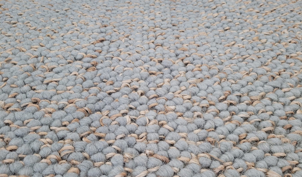 Evie Blue Handwoven Braided Wool Blend Rug