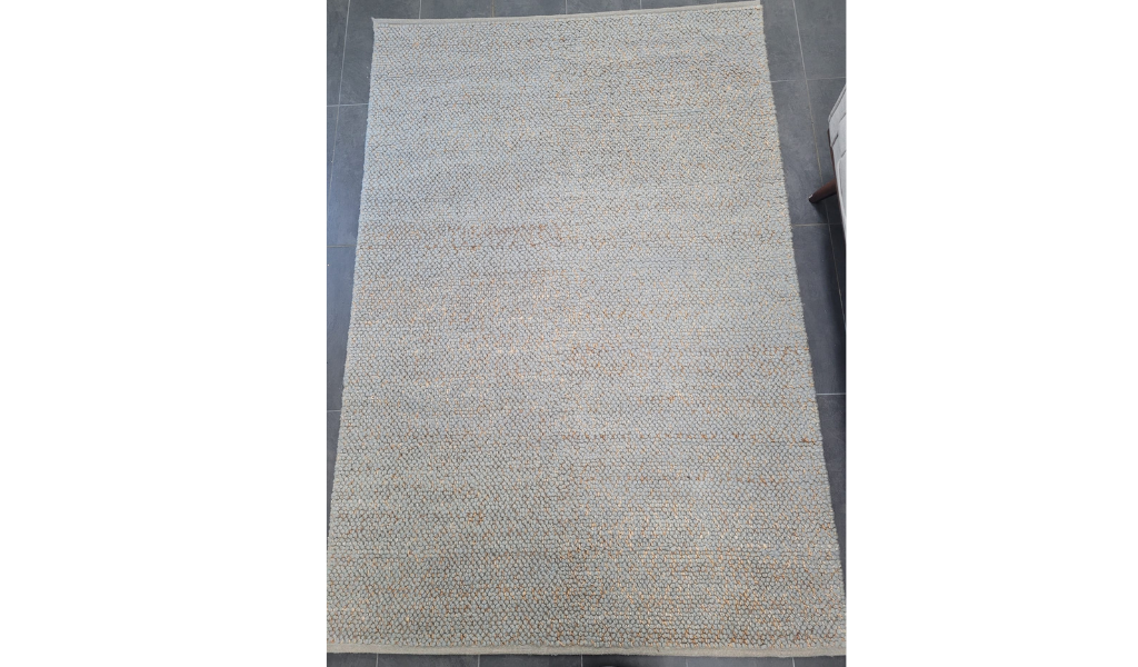Evie Blue Handwoven Braided Wool Blend Rug