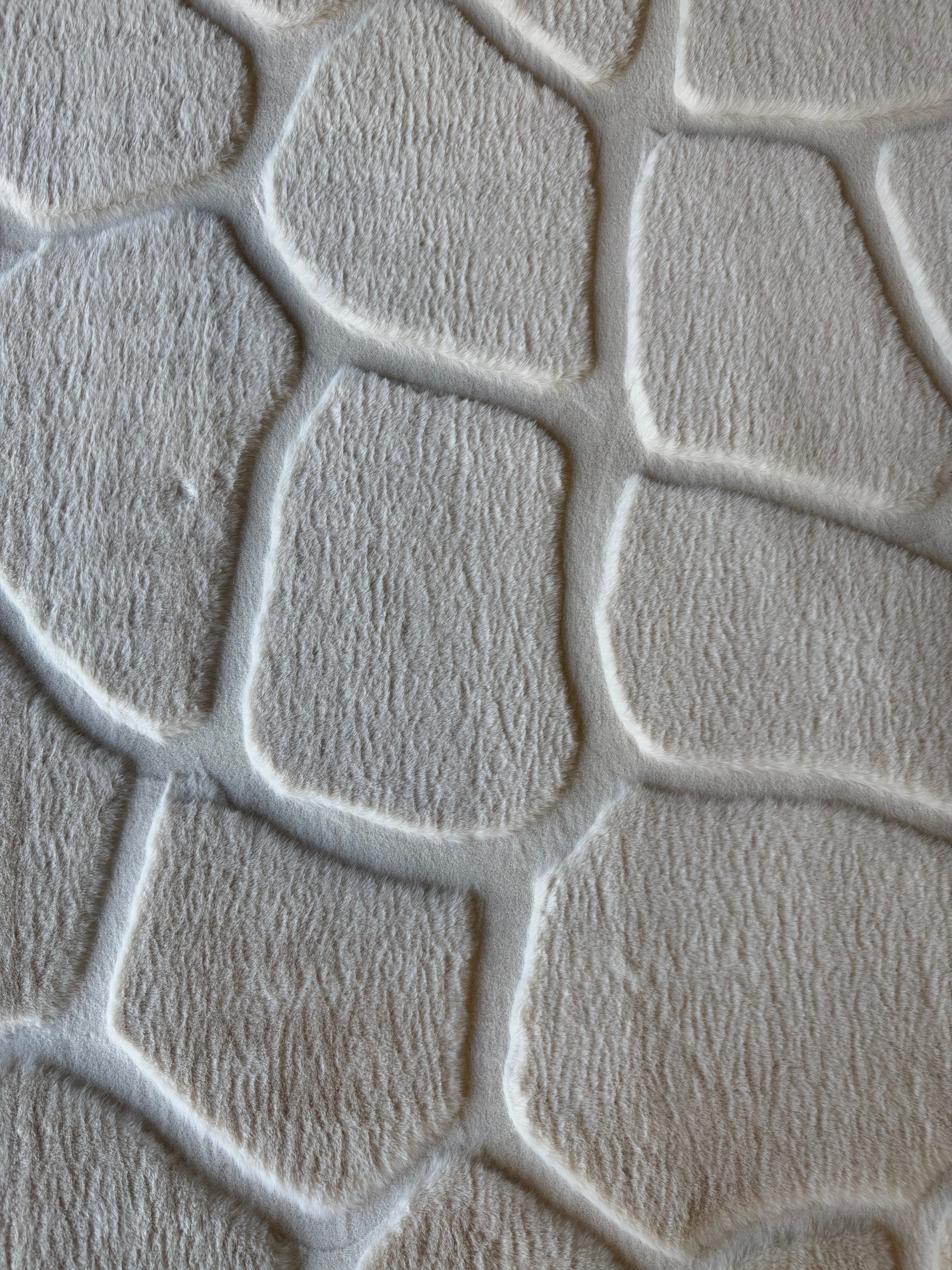 Faux Fur stone cream Ivory Shaggy Rabbit Fur Rug