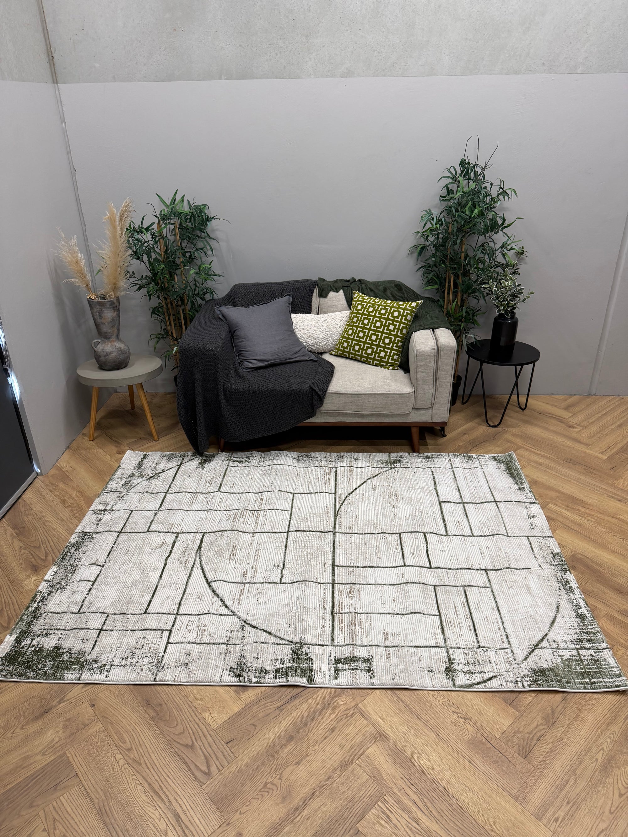 Betty Ivory Sage Mosaic Rug