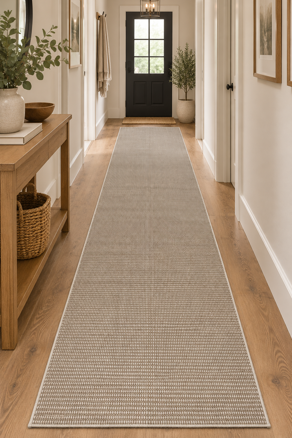 Vela Natural & Ivory Striped Hallway Runner