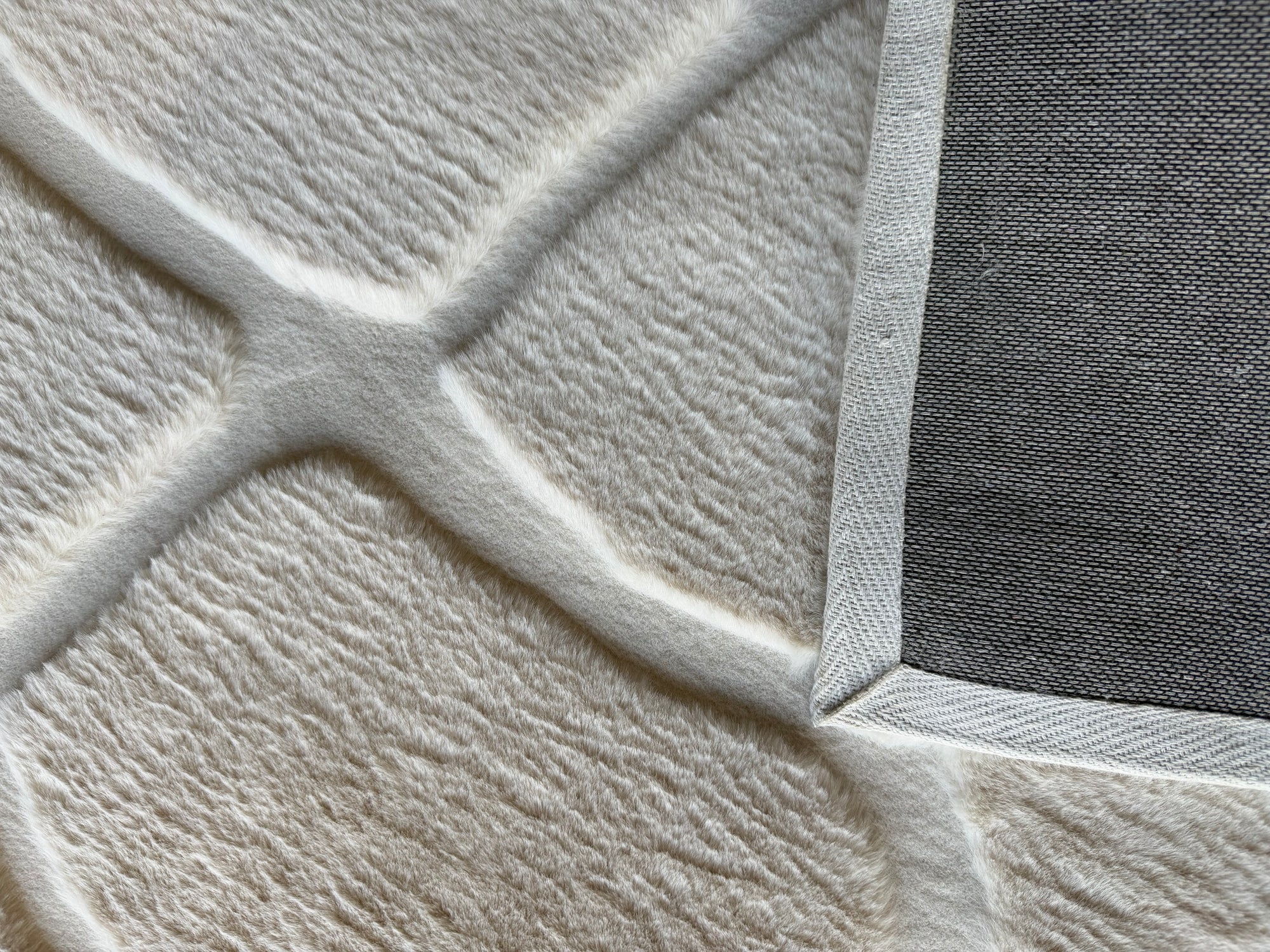 Faux Fur stone cream Ivory Shaggy Rabbit Fur Rug
