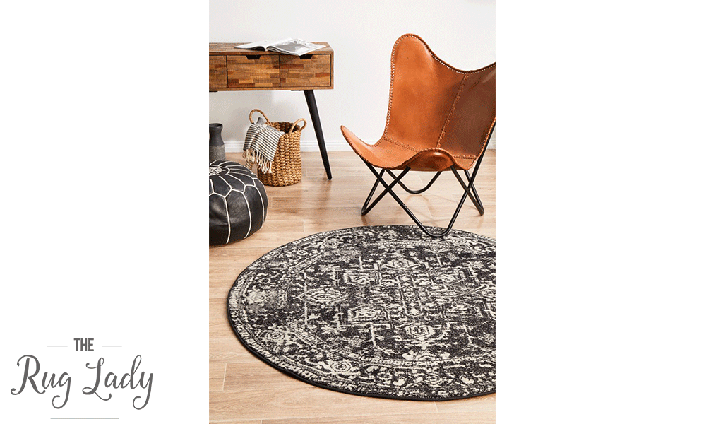 Awaken Charcoal Medallion Rug