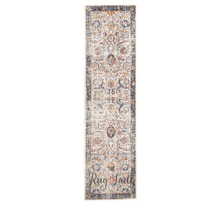 Awaken Ivory Orange Power Loomed Hallway Runner