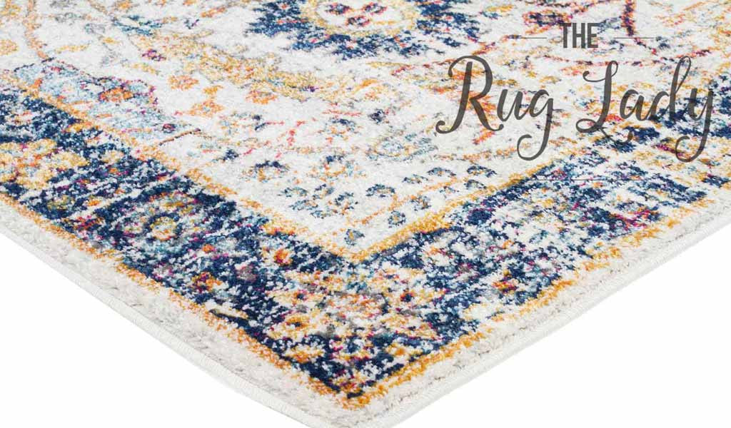 Awaken Ivory Orange Power Loomed Hallway Runner