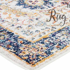 Awaken Ivory Orange Power Loomed Hallway Runner