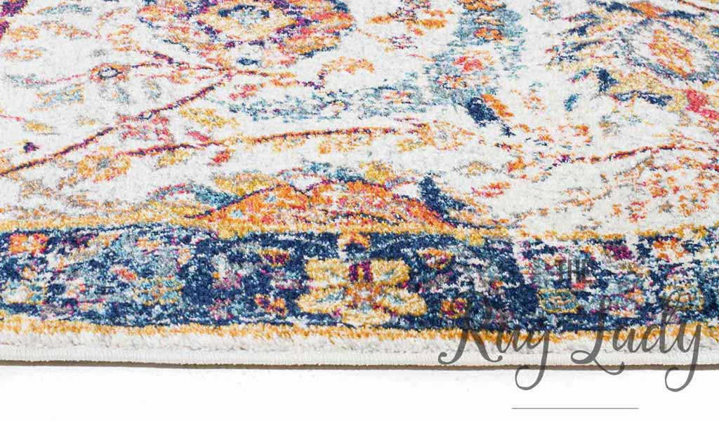 Awaken Ivory Orange Power Loomed Hallway Runner
