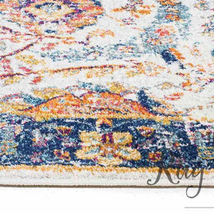 Awaken Ivory Orange Power Loomed Hallway Runner