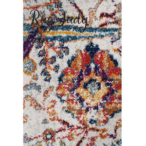 Awaken Ivory Orange Power Loomed Hallway Runner