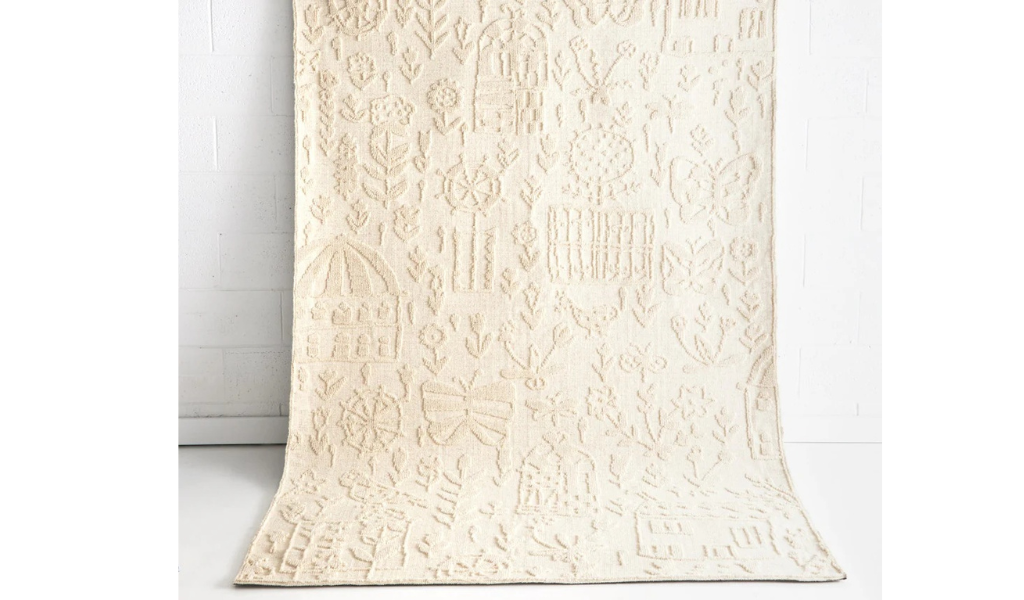 Isla Ivory Kids Textured Wool Rug