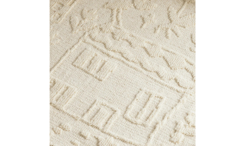 Isla Ivory Kids Textured Wool Rug