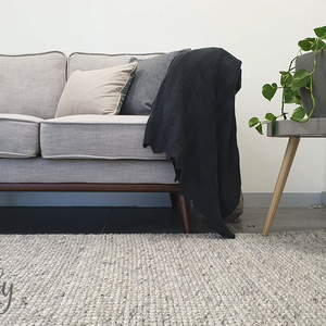 Essence Scandinavian Beige Silver Felted Wool Rug