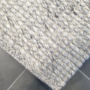 Essence Scandinavian Beige Silver Felted Wool Rug