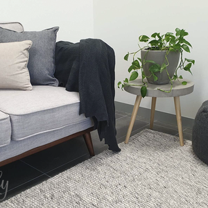 Essence Scandinavian Beige Silver Felted Wool Rug