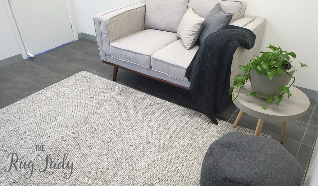 Essence Scandinavian Beige Silver Felted Wool Rug