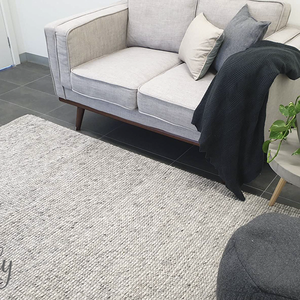 Essence Scandinavian Beige Silver Felted Wool Rug