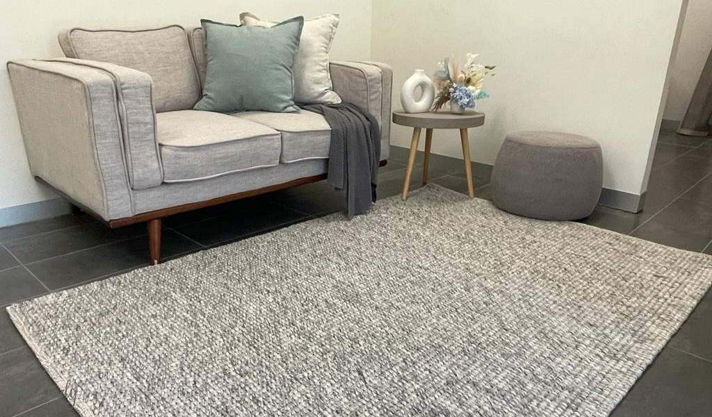 Essence Scandinavian Silver Felted Wool Rug