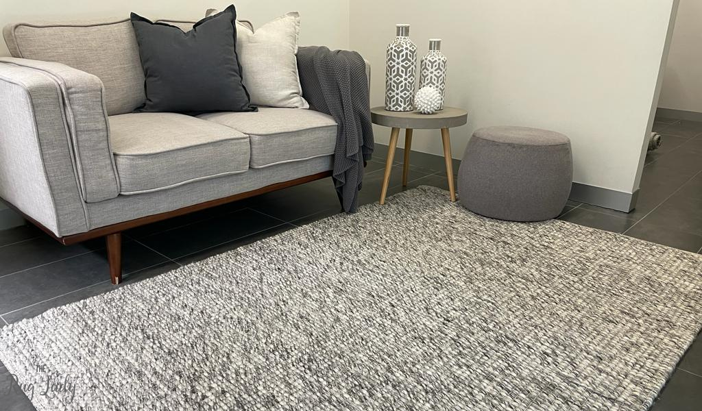 Essence Scandinavian Stone Grey Felted Wool Rug