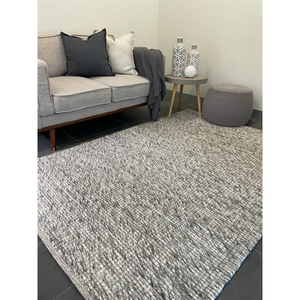 Essence Scandinavian Stone Grey Felted Wool Rug