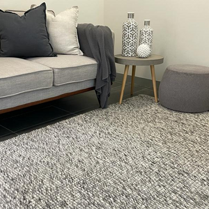 Essence Scandinavian Stone Grey Felted Wool Rug