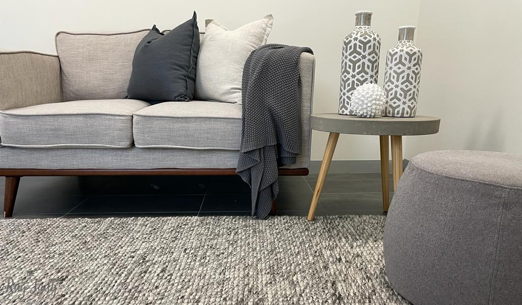 Essence Scandinavian Stone Grey Felted Wool Rug