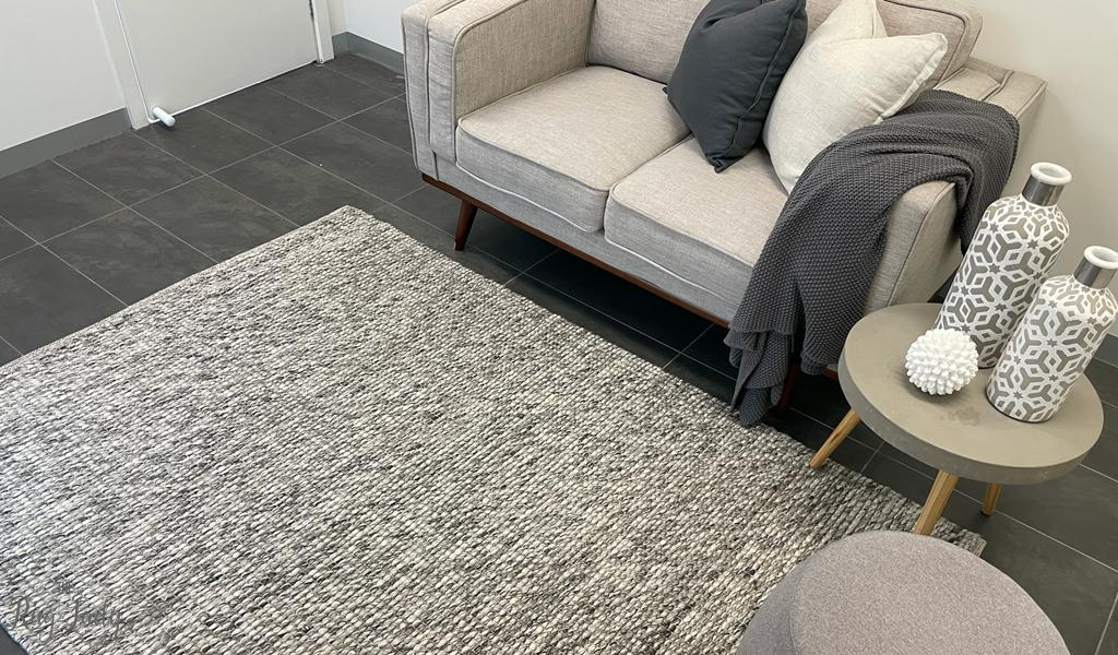 Essence Scandinavian Stone Grey Felted Wool Rug