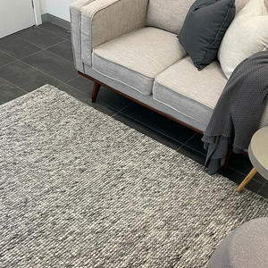 Essence Scandinavian Stone Grey Felted Wool Rug