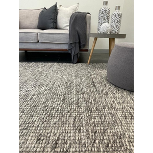 Essence Scandinavian Stone Grey Felted Wool Rug
