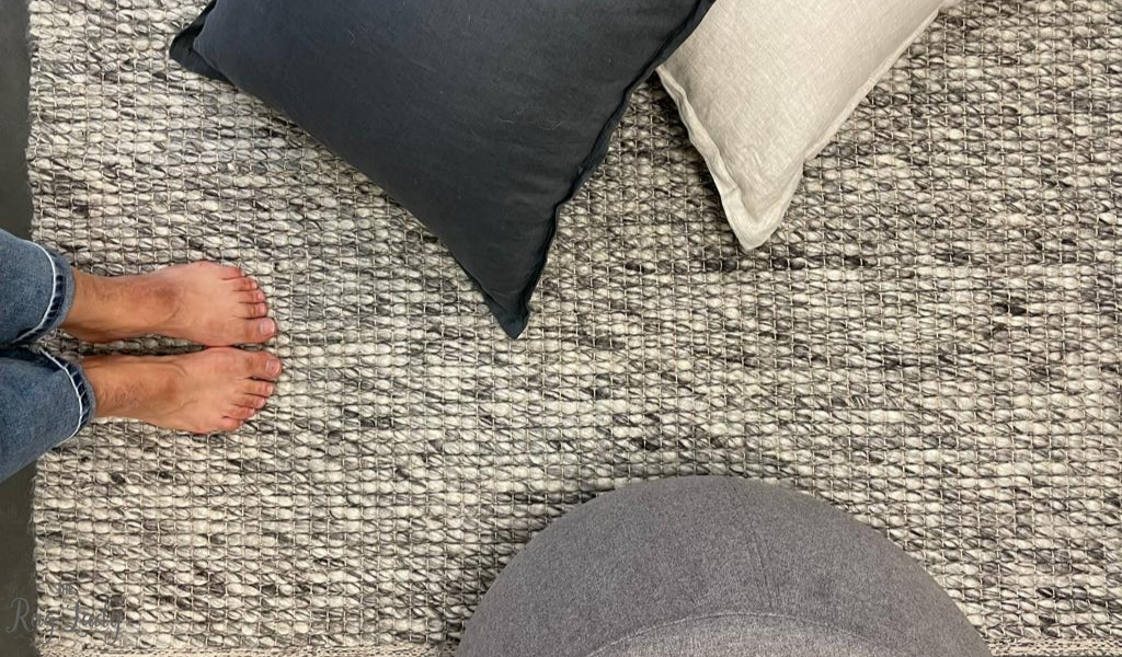 Essence Scandinavian Stone Grey Felted Wool Rug