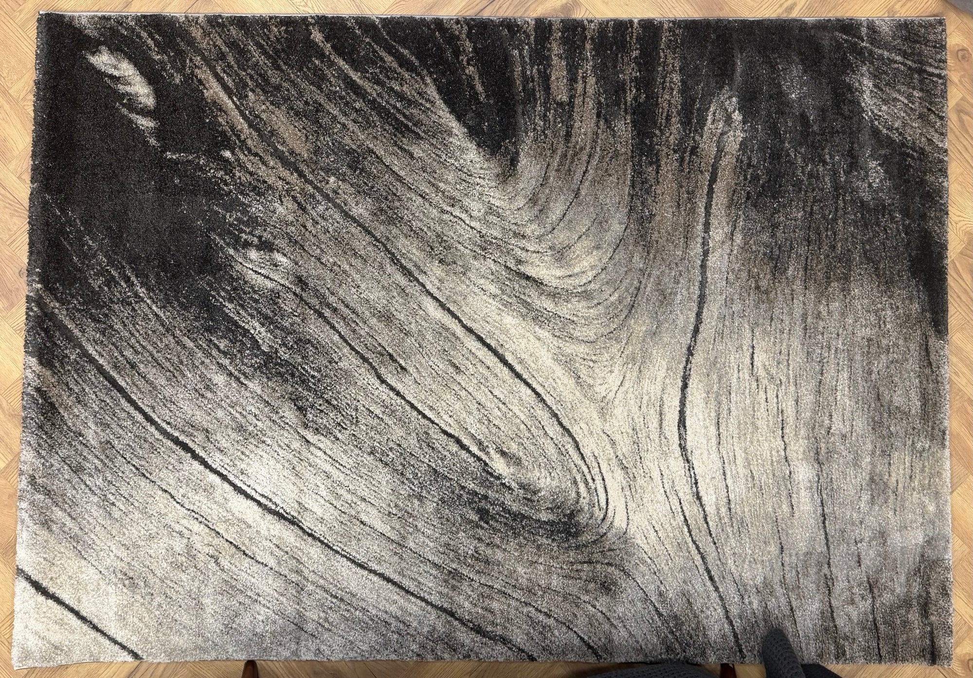 Crete swirls Driftwood charcoal Beige Rug