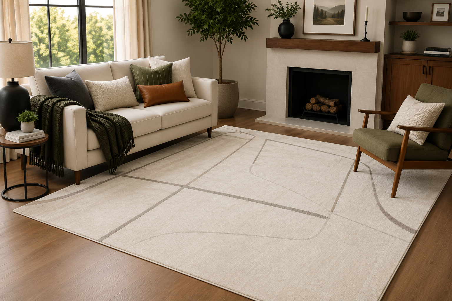 Empire Linework Cream Rug